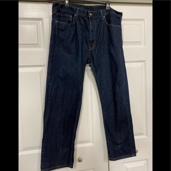 LEVI'S Strauss 505 Straight Fit Dark Wash Jeans W40x30L - Picture 6 of 15